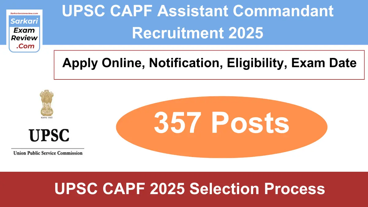 UPSC CAPF Assistant Commandant Recruitment 2025