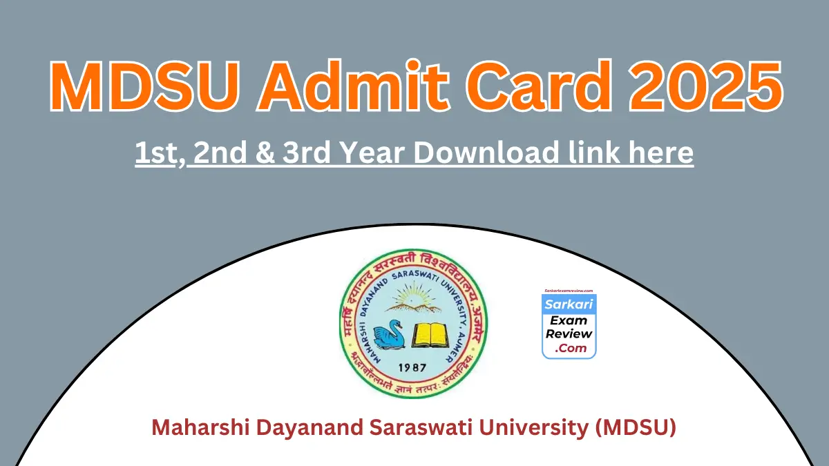 MDSU Admit Card 2025